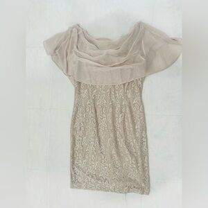 JH Collectibles Strapless Lace Dress in Cream
